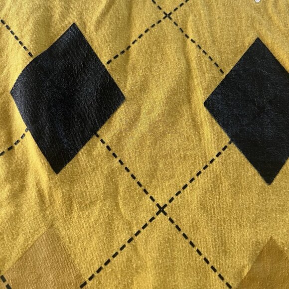 Denim Kruz Yellow Argyle Graphic T-shirt Crest Patch Retro Preppy Baggy Men’s 4X - Picture 6 of 12